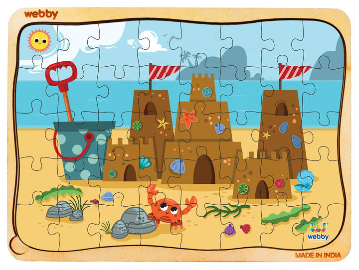 Webby Sand Castle Wooden Floor Puzzle, 40 Pcs