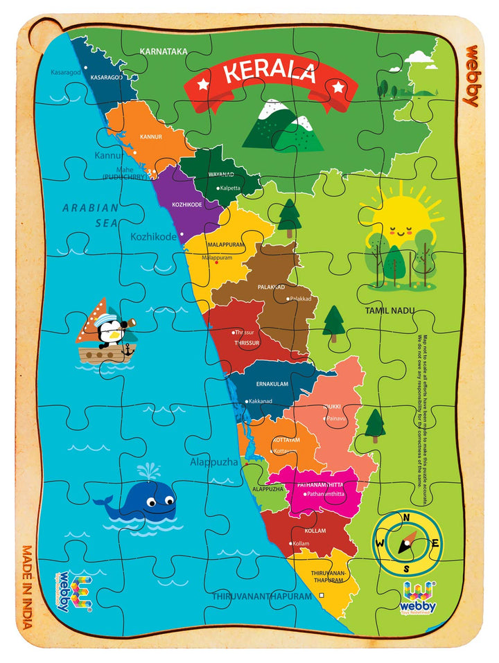 Webby Kerala Wooden Floor Puzzle, 40 Pcs