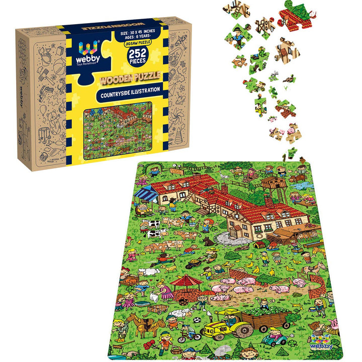 Webby Countryside Illustration Jigsaw Puzzle, 252 pieces