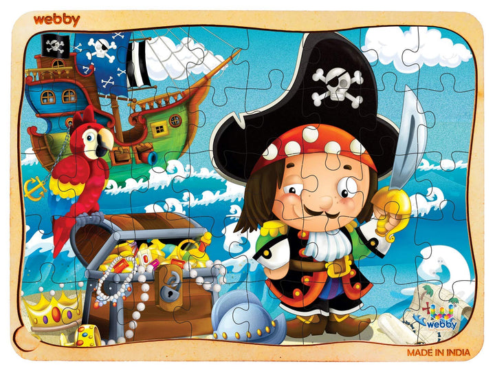 Webby The Pirates Treasure Hunt Wooden Floor Puzzle, 40 Pcs