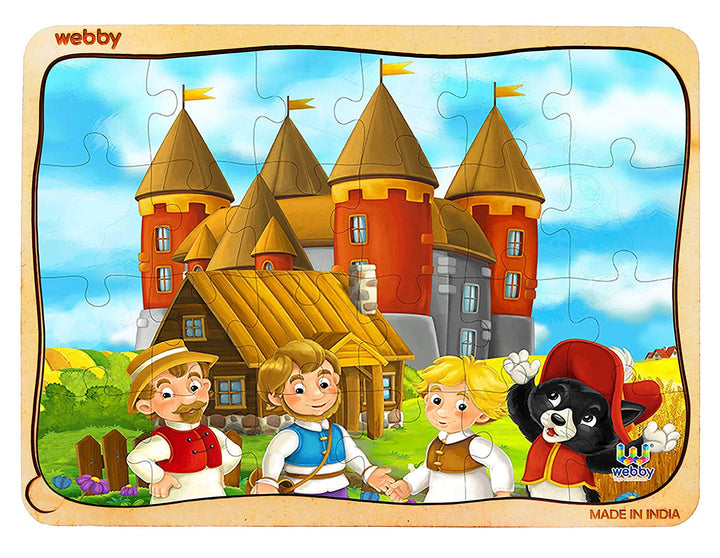 Webby Medieval Castle Wooden Jigsaw Puzzle, 24pcs, Multicolor