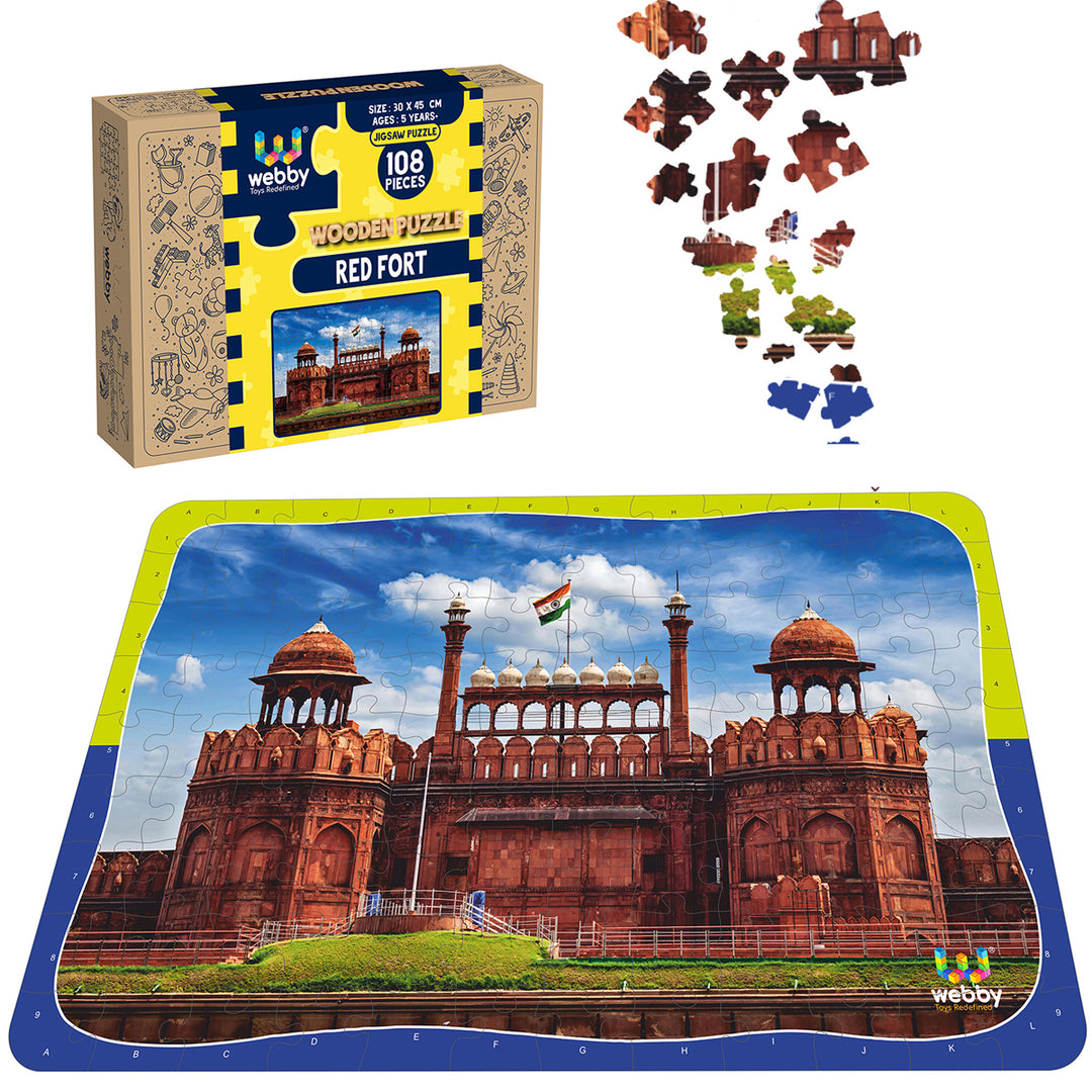 Webby Red Fort Wooden Jigsaw Puzzle, 108 Pieces – Webby Toys