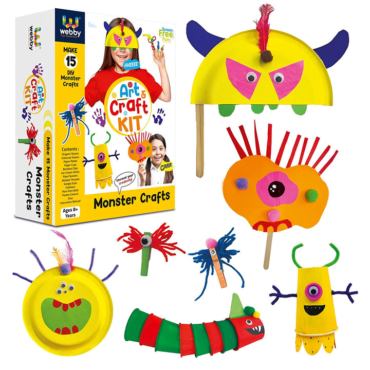 Webby DIY Art and Craft Monster Puppet Activity Kit