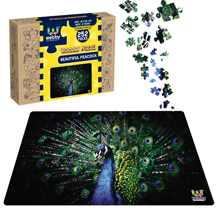 Webby Beautiful Peacock Jigsaw Puzzle, 252 pieces