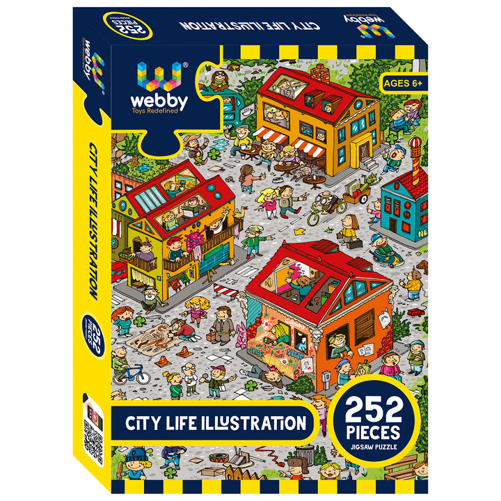 Webby City Life Illustration Jigsaw Puzzle, 252 pieces