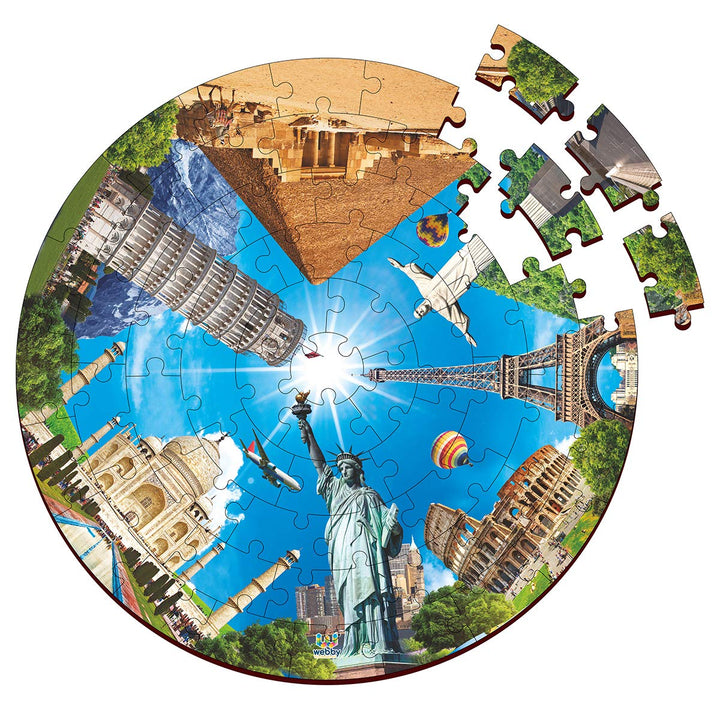 Webby Wooden Jigsaw Puzzles for Kids, 60 Pcs
