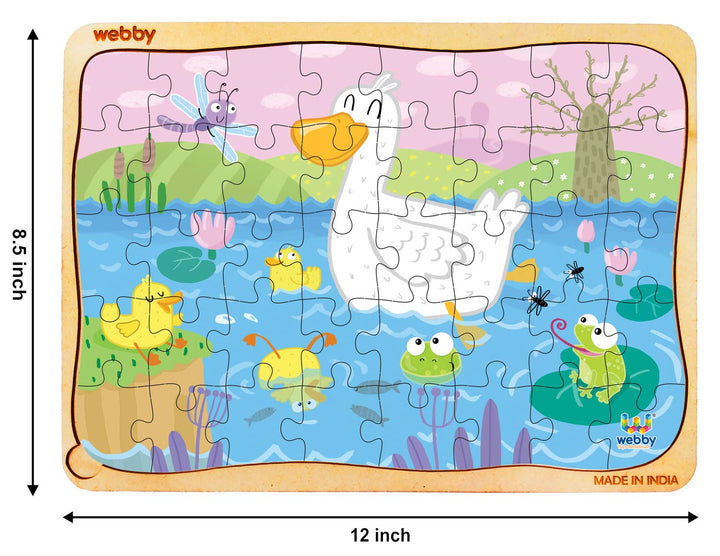 Webby Funny Duck Wooden Floor Puzzle, 40 Pcs