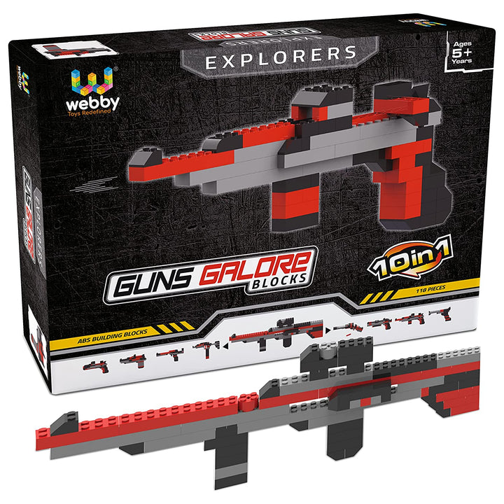 Webby 10 in 1 Guns ABS Blocks Kit (118 Pcs)