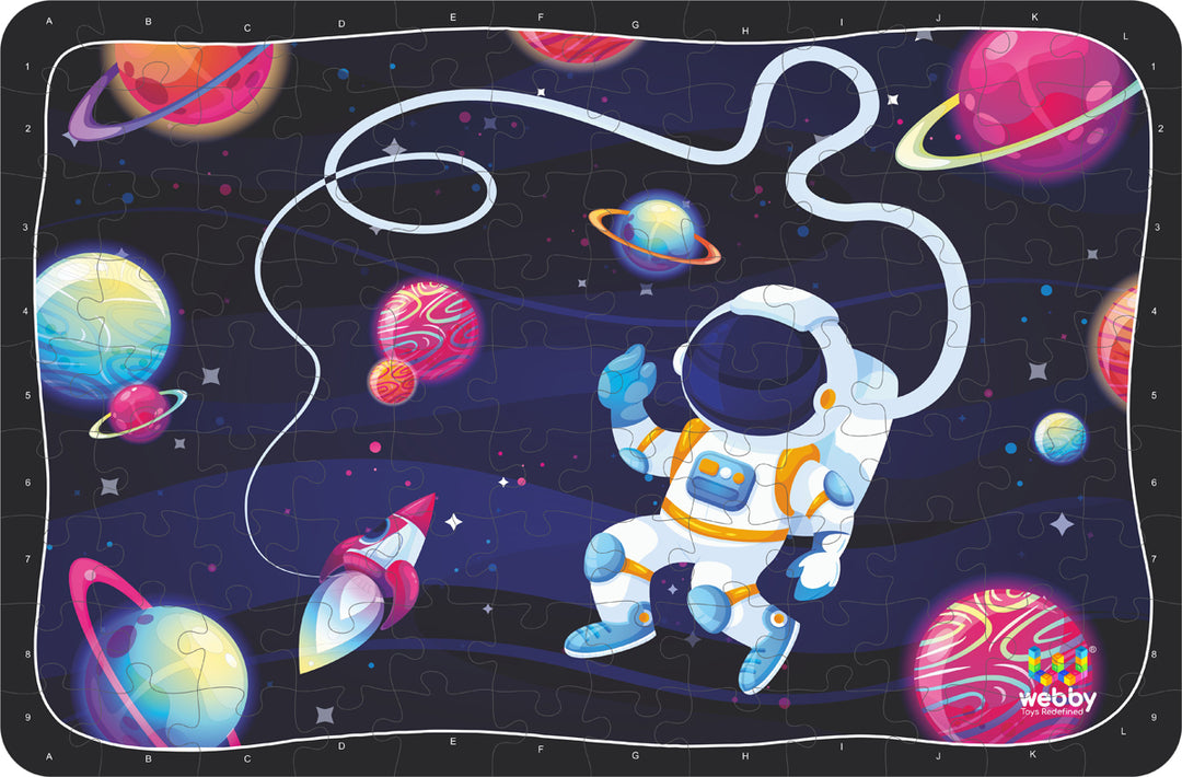 Webby Astronaut in Outer Space Wooden Jigsaw Puzzle, 108 Pieces