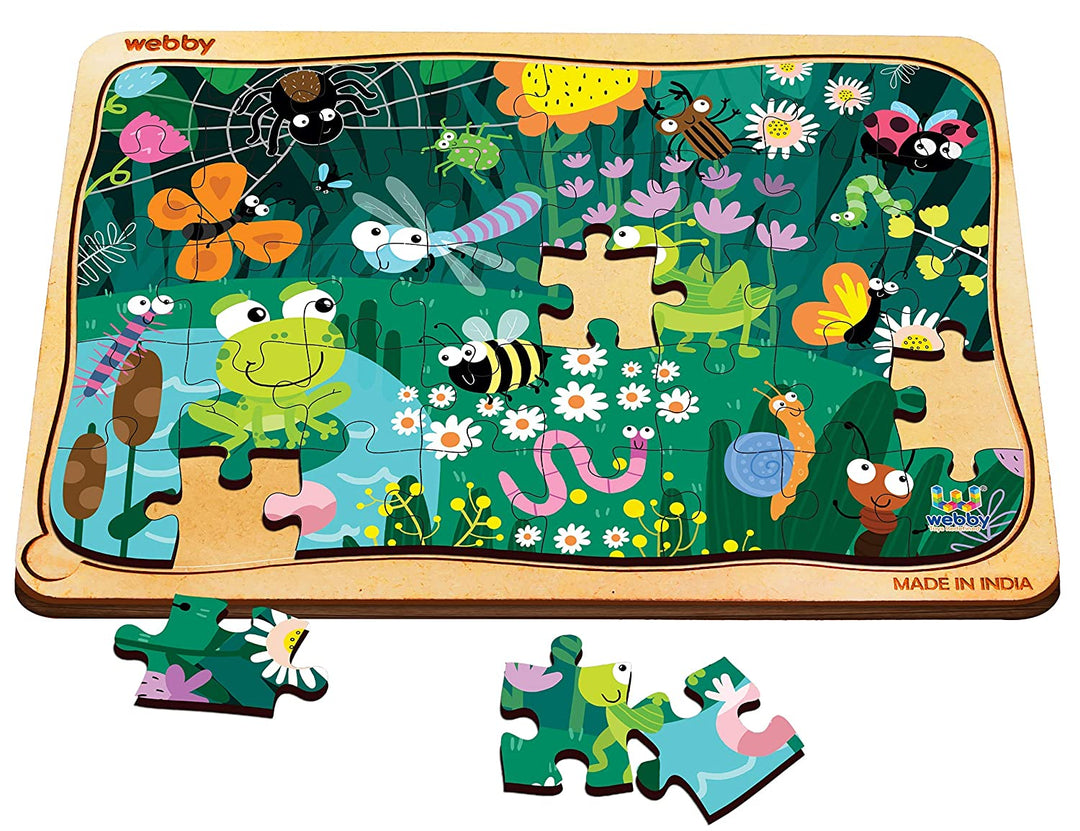 Webby Amazing Bugs Wooden Jigsaw Puzzle, 40Pcs