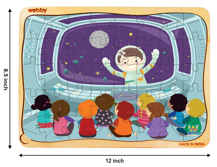 Webby Kids Space Ship Observing Wooden Floor Puzzle, 40 Pcs