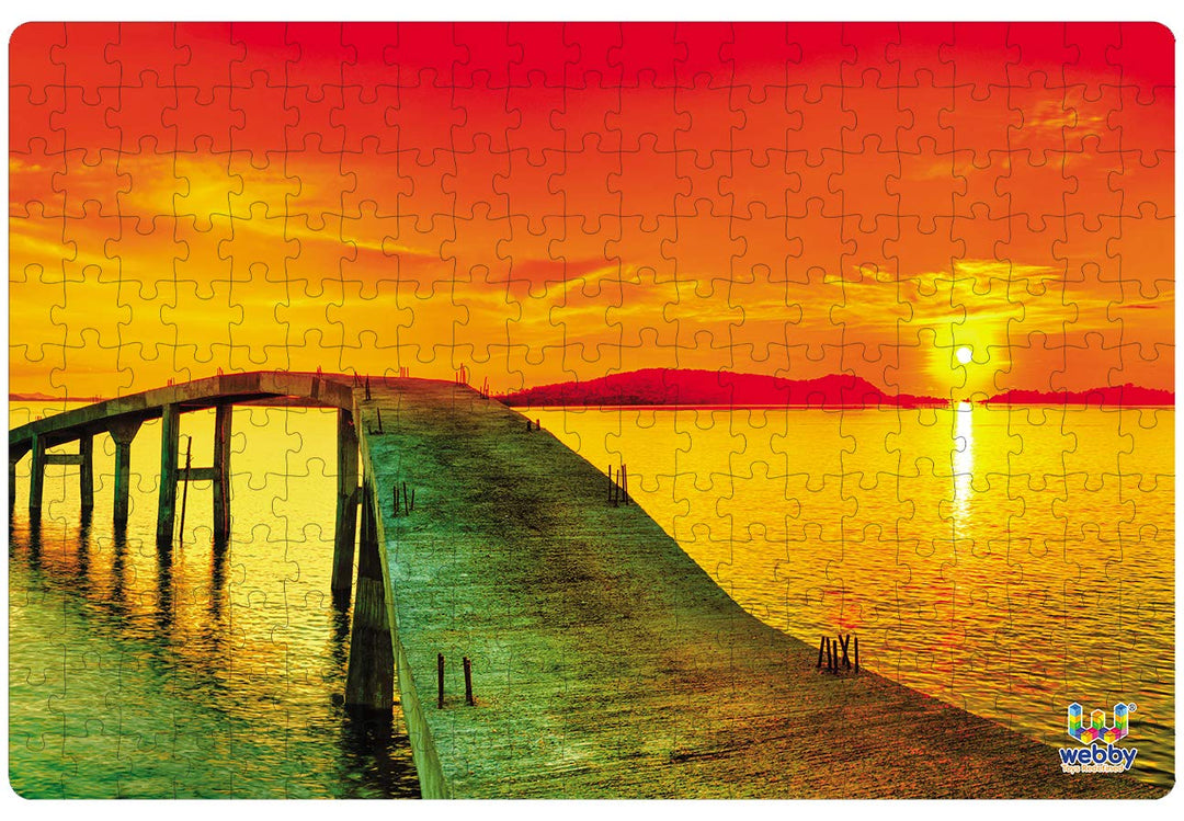 Webby Sunset Over the Sea Wooden Jigsaw Puzzle, 252 pieces