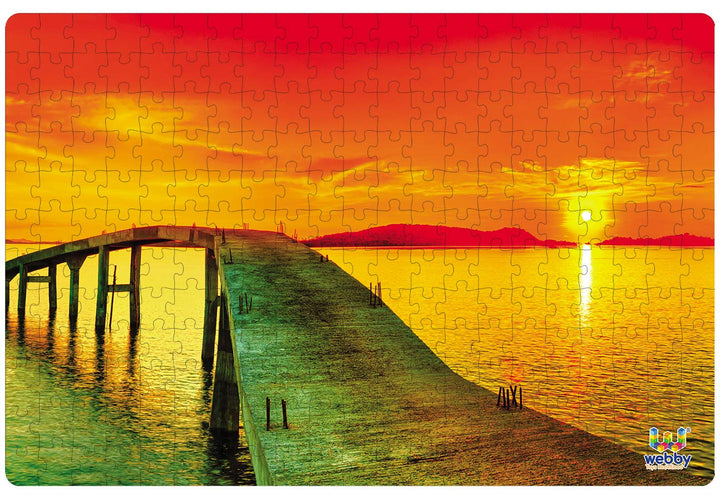 Webby Sunset Over the Sea Wooden Jigsaw Puzzle, 252 pieces