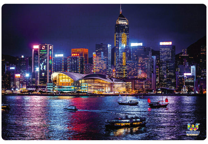 Webby Hong Kong Night View Wooden Jigsaw Puzzle, 252 pieces