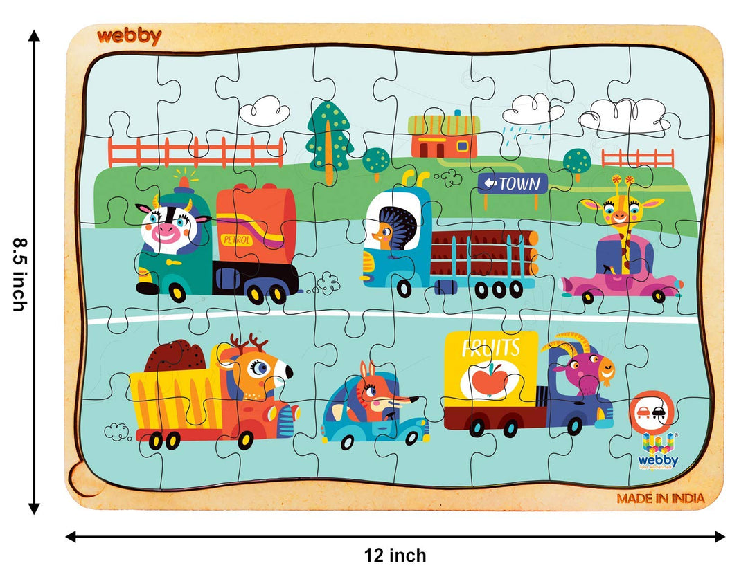 Webby Kiddy Highway Wooden Floor Puzzle, 40 Pcs