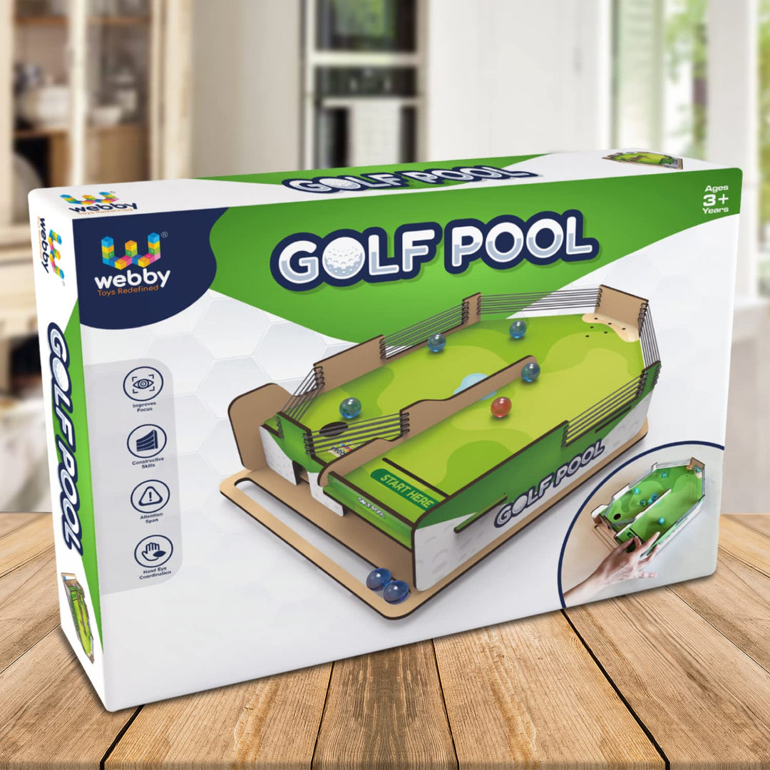 Webby DIY Wooden Golf Pool Game with Marble