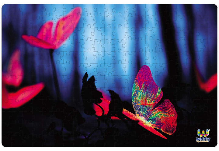 Webby Glowing Insects in the Forest Wooden Jigsaw Puzzle, 252 pieces