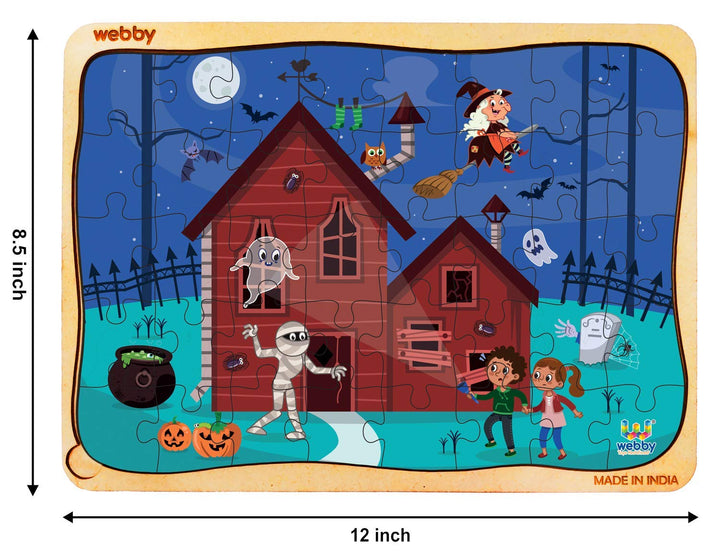 Webby Haunted House Wooden Floor Puzzle, 40 Pcs