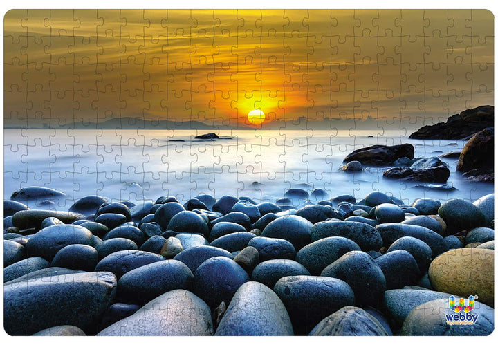 Webby Beautiful Sunrise at Rock Beach Wooden Jigsaw Puzzle, 252 pieces