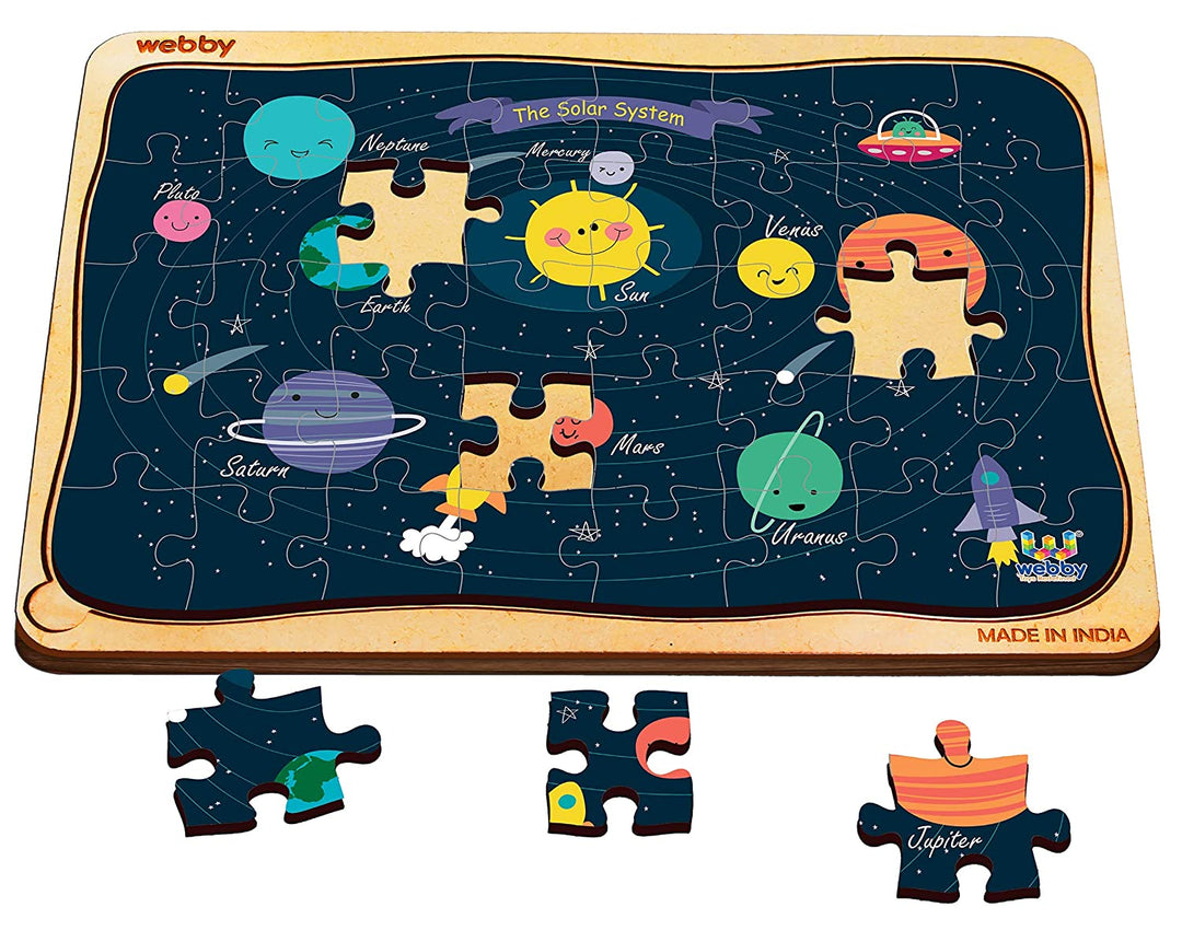 Webby Solar System Wooden Floor Puzzle, 40 Pcs