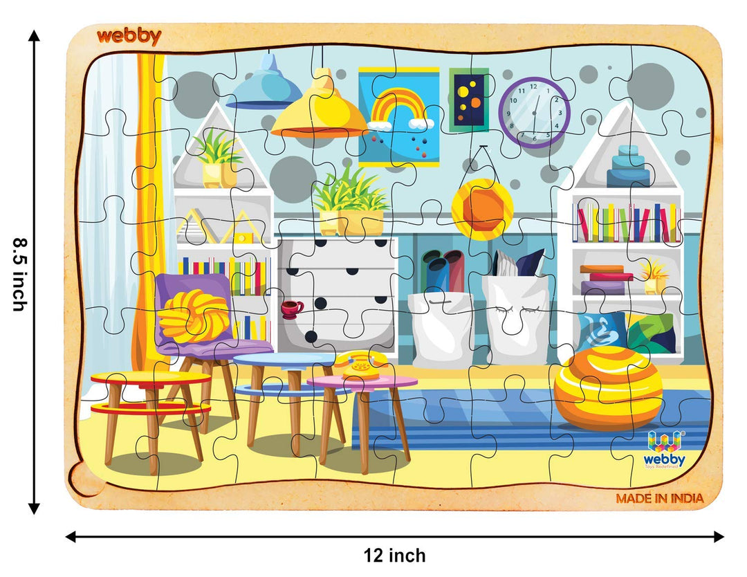 Webby Kids Room Wooden Floor Puzzle, 40 Pcs