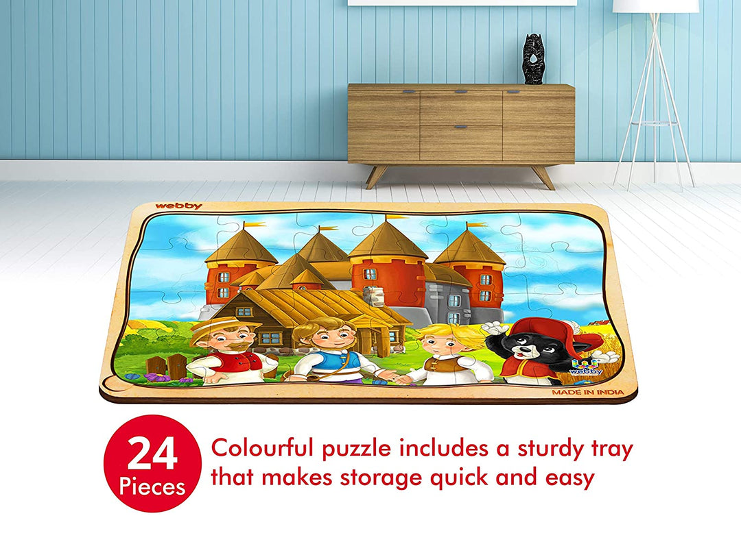 Webby Medieval Castle Wooden Jigsaw Puzzle, 24pcs, Multicolor