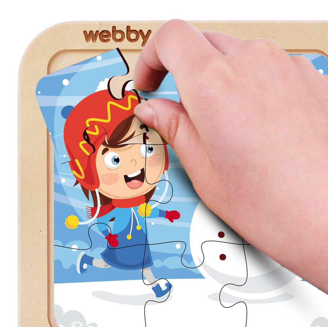 Webby 4 in 1 Weather Season Wooden Puzzle Toy, 36 Pcs
