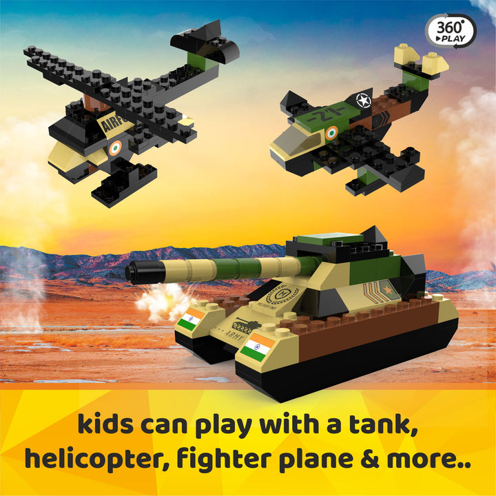 Webby 4 in 1 Military ABS Building Blocks Kit, 122 Pcs