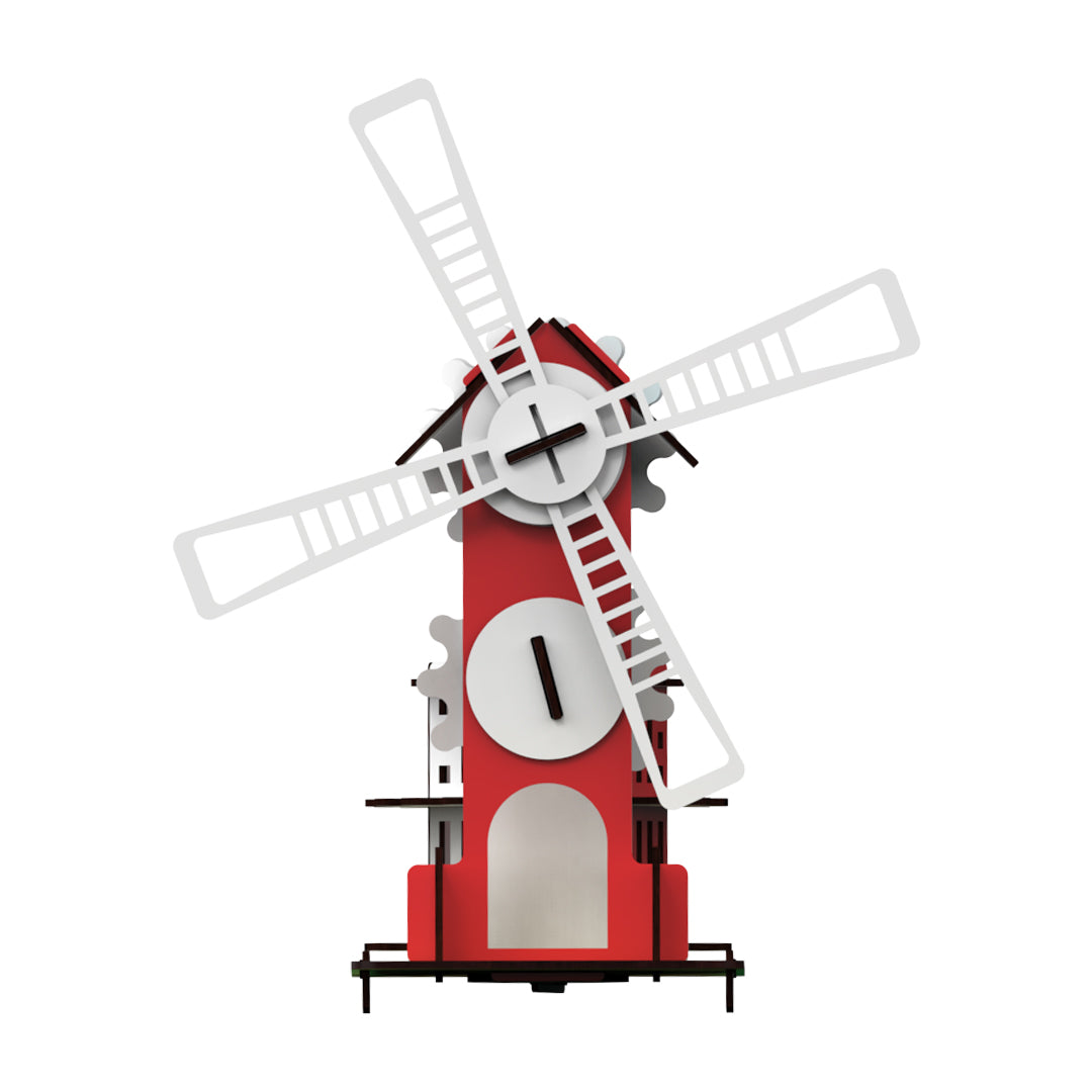 Webby DIY Art and Craft Wooden Mechanical Windmill with Rotating Pen Stand