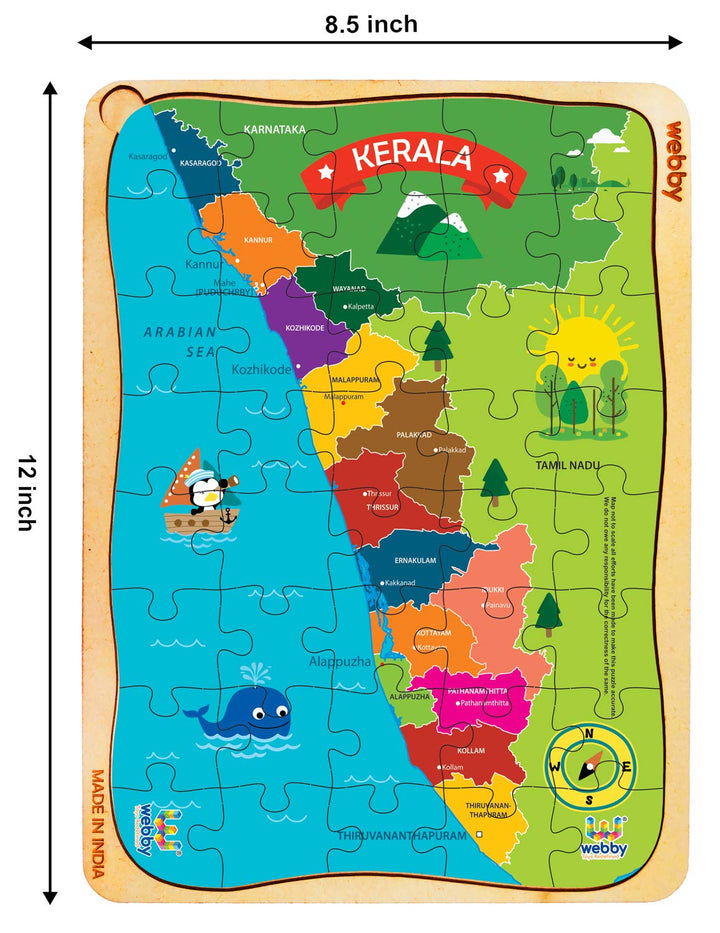 Webby Kerala Wooden Floor Puzzle, 40 Pcs