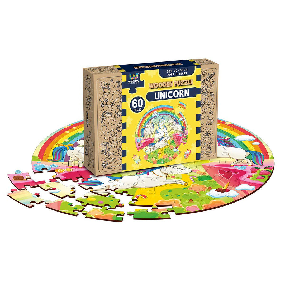 Webby Wooden Jigsaw Puzzles for Kids, 60 Pcs