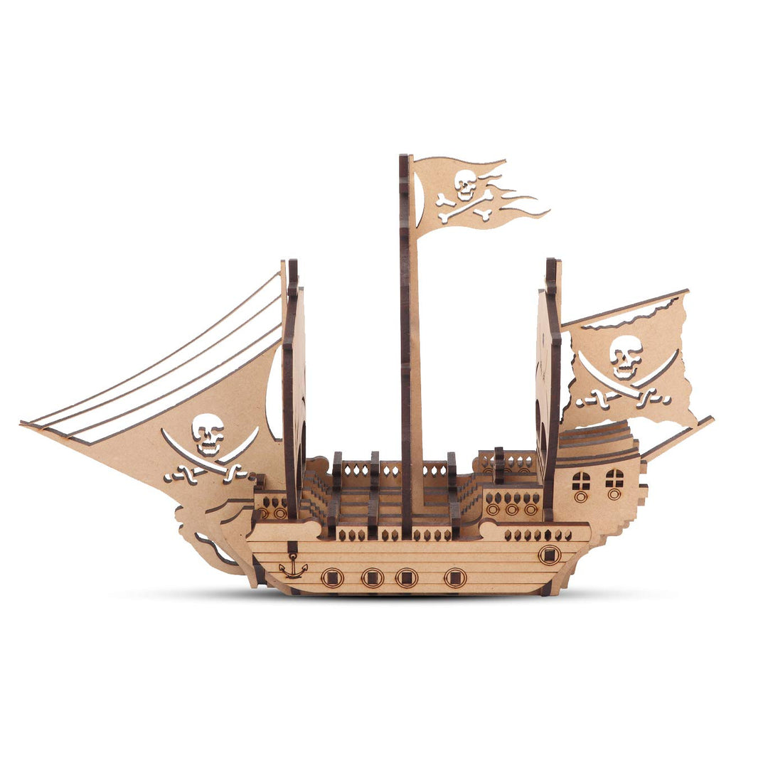 Webby 3D Wooden Pirate Ship Puzzle - 15 Pieces