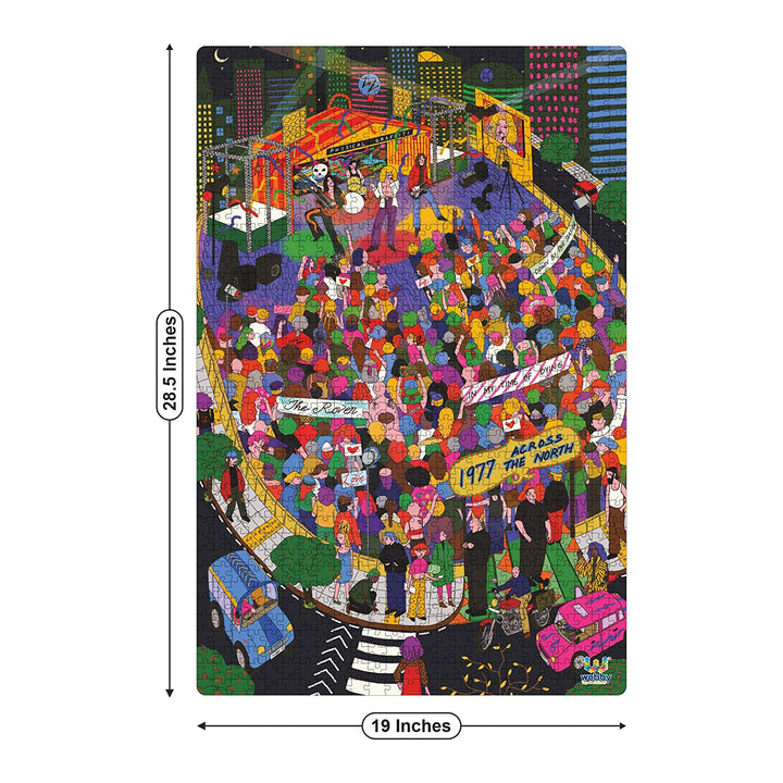Webby Rock Concert Illustration Wooden Jigsaw Puzzle, 1000 Pieces