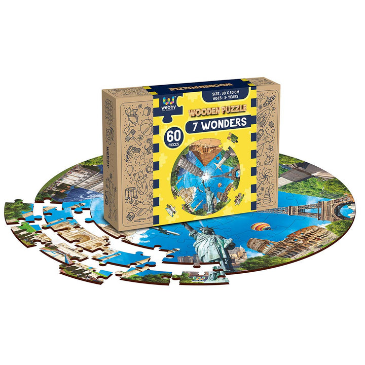 Webby Wooden Jigsaw Puzzles for Kids, 60 Pcs