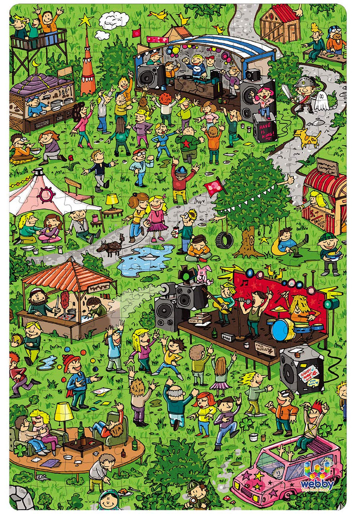 Webby Local Festival Illustration Wooden Jigsaw Puzzle, 252 pieces