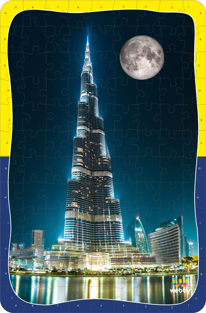 Webby Burj Khalifa Wooden Jigsaw Puzzle, 108 Pieces, Multicolor