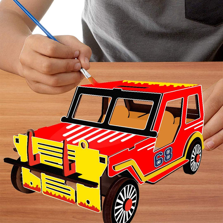 Webby DIY Build & Paint Wooden Movable Car