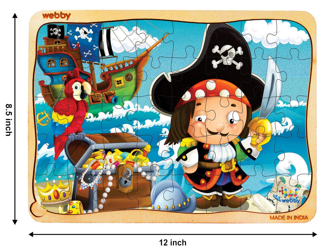 Webby The Pirates Treasure Hunt Wooden Floor Puzzle, 40 Pcs