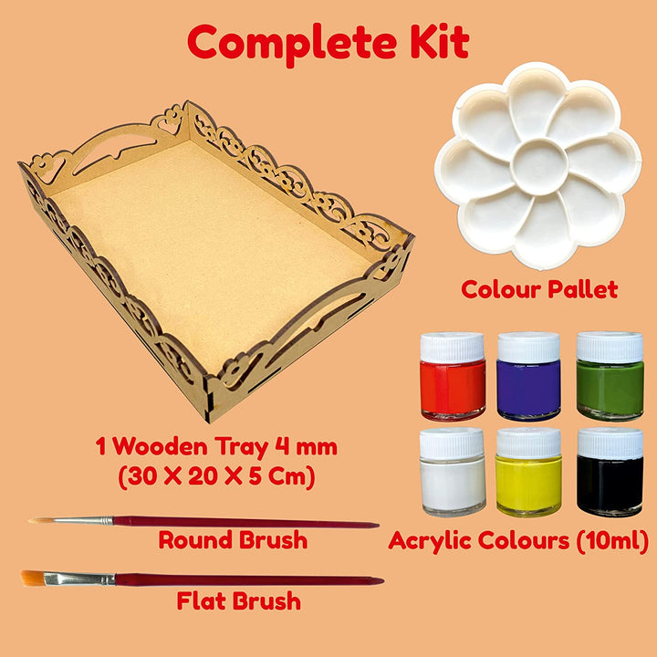 Webby Art and Craft DIY Paint Wooden Serving Tray