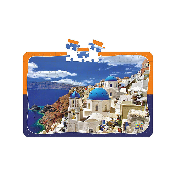 Webby Blue Dome Church Santorini Jigsaw Puzzle, 108 Pieces