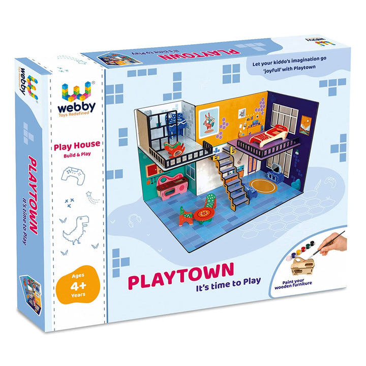 Webby DIY Play Town Wooden Doll House