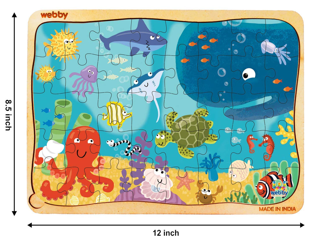 Webby Underwater Wooden Floor Puzzle, 40 Pcs