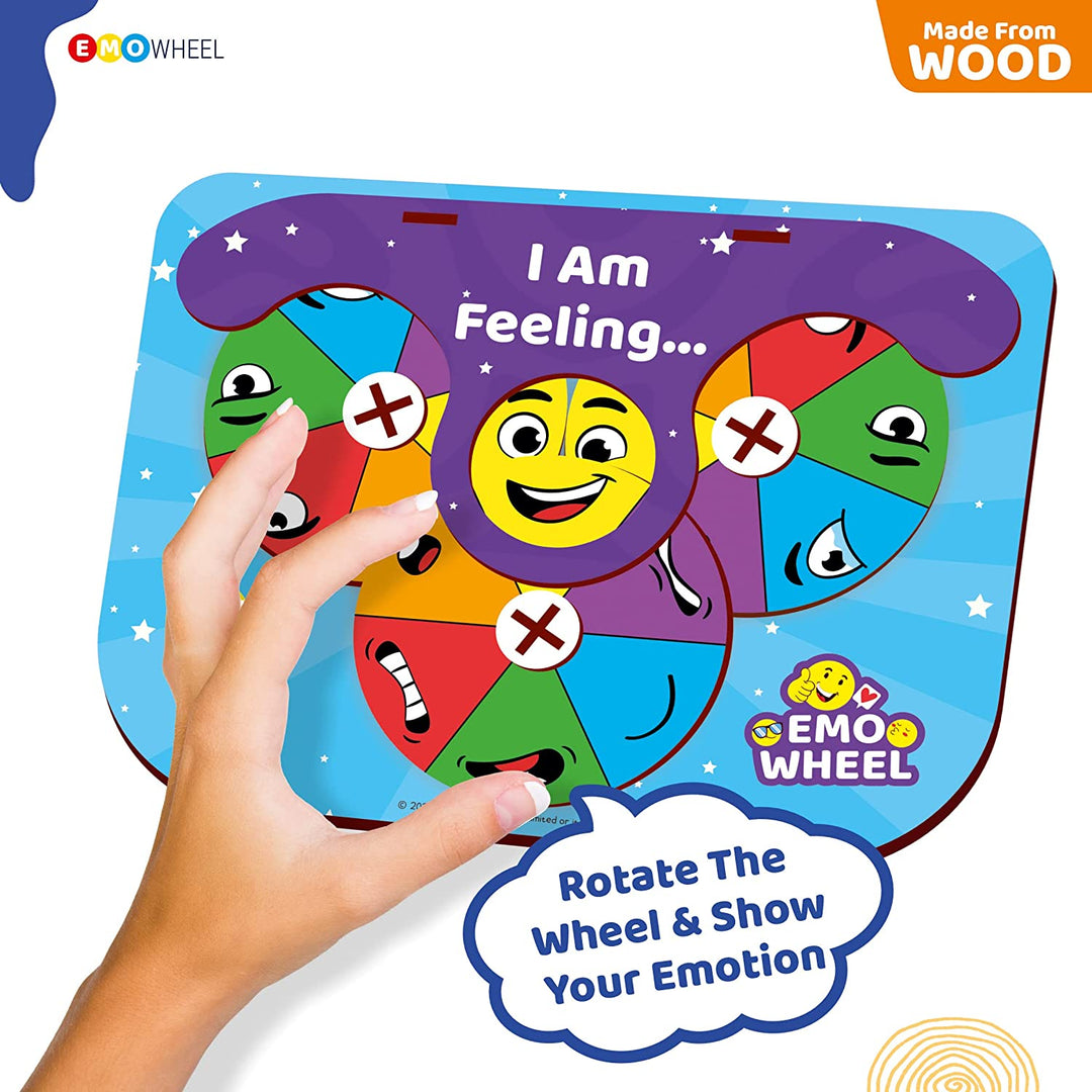 Webby Wooden Emotion Wheel toy for kids