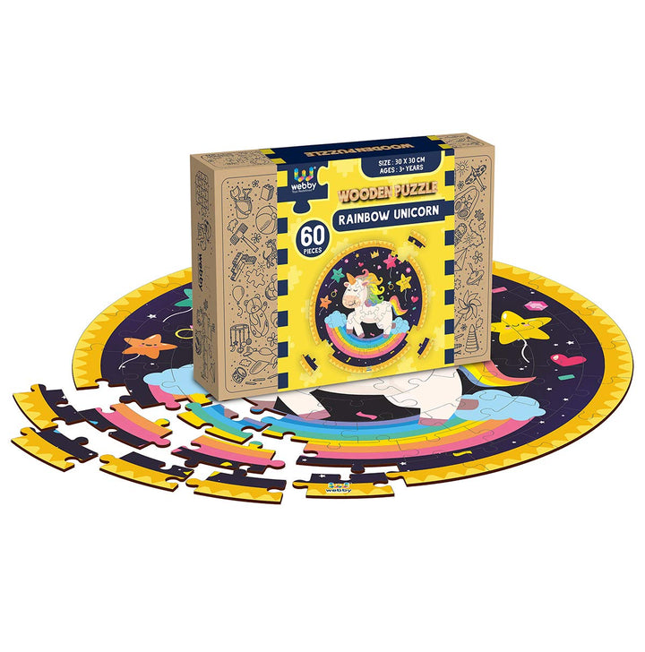 Webby Wooden Jigsaw Puzzles for Kids, 60 Pcs