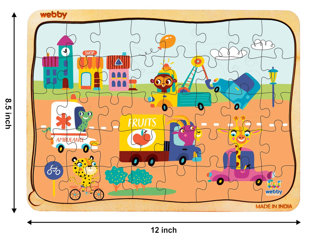 Webby Kiddy City Wooden Floor Puzzle, 40 Pcs