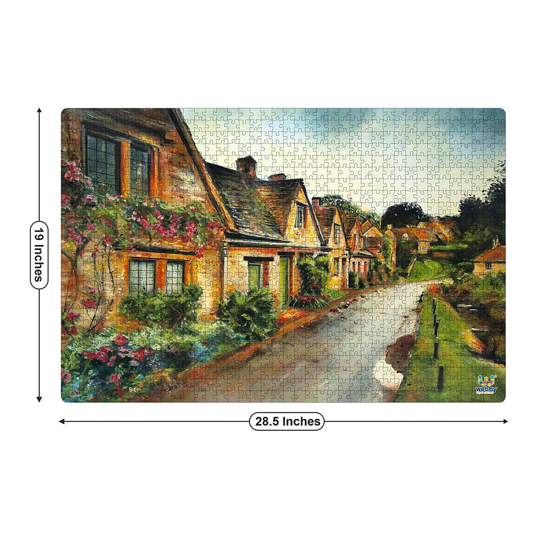 Webby Mediterranean Village Wooden Jigsaw Puzzle, 1000 Pieces