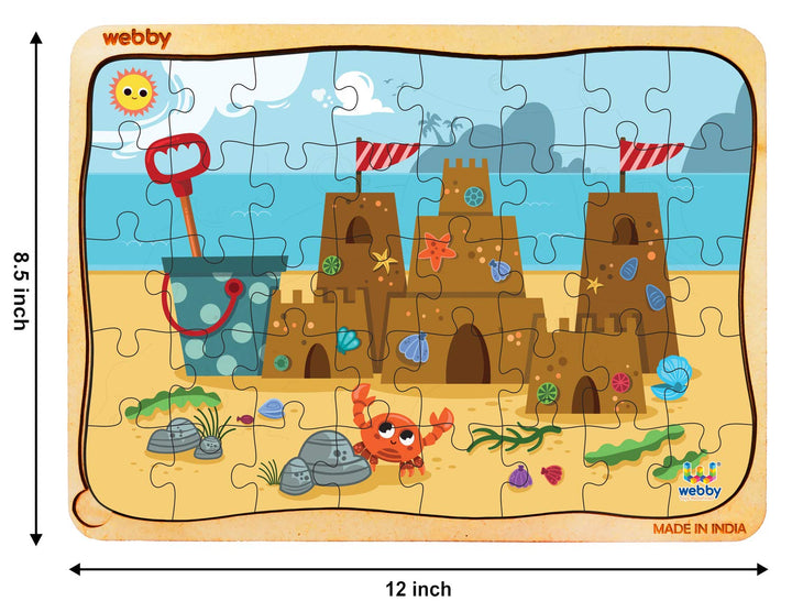 Webby Sand Castle Wooden Floor Puzzle, 40 Pcs
