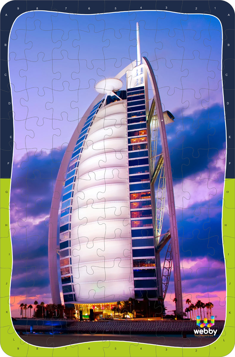 Webby Burj AL Arab Wooden Jigsaw Puzzle, 108 Pieces, Multicolor