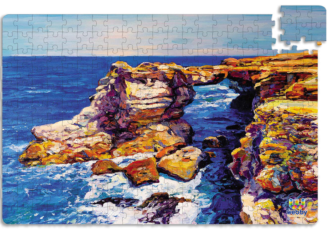 Webby Sea Rocks Painting Jigsaw Wooden Puzzle, 252 pieces