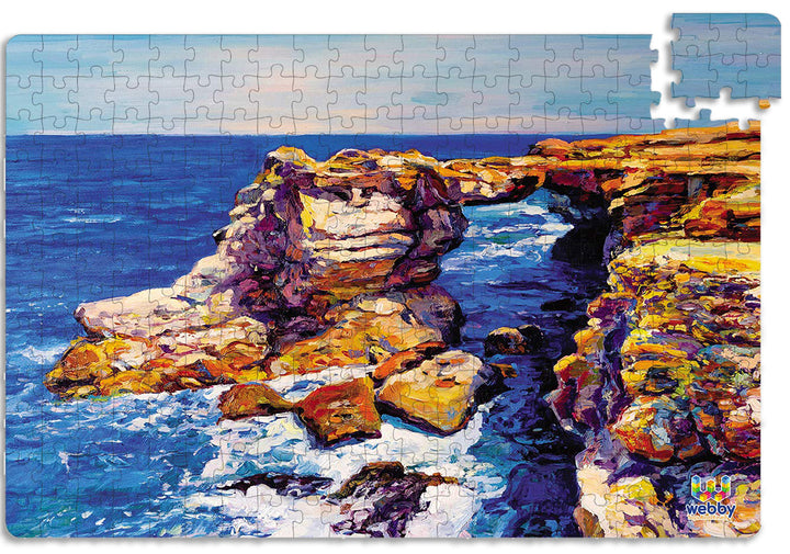 Webby Sea Rocks Painting Jigsaw Wooden Puzzle, 252 pieces